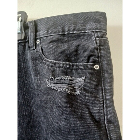 Old Navy Denim Jean Shorts High Rise Slouchy‎ Straight Black Size 26 - Picture 4 of 7